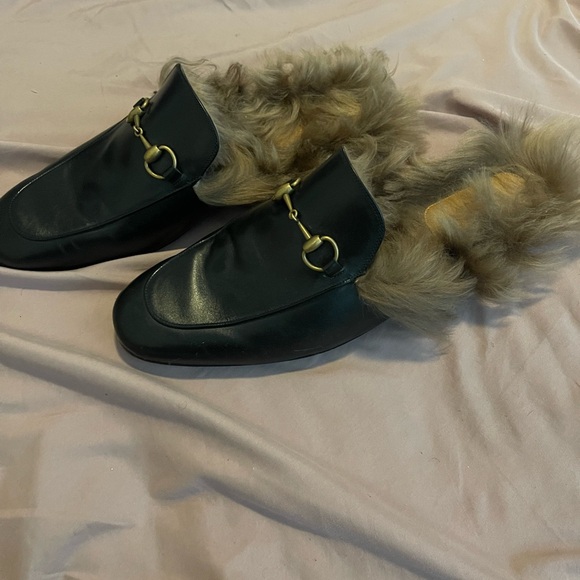 Gucci Princetown’s with fur UK Size 13 - Picture 4 of 5
